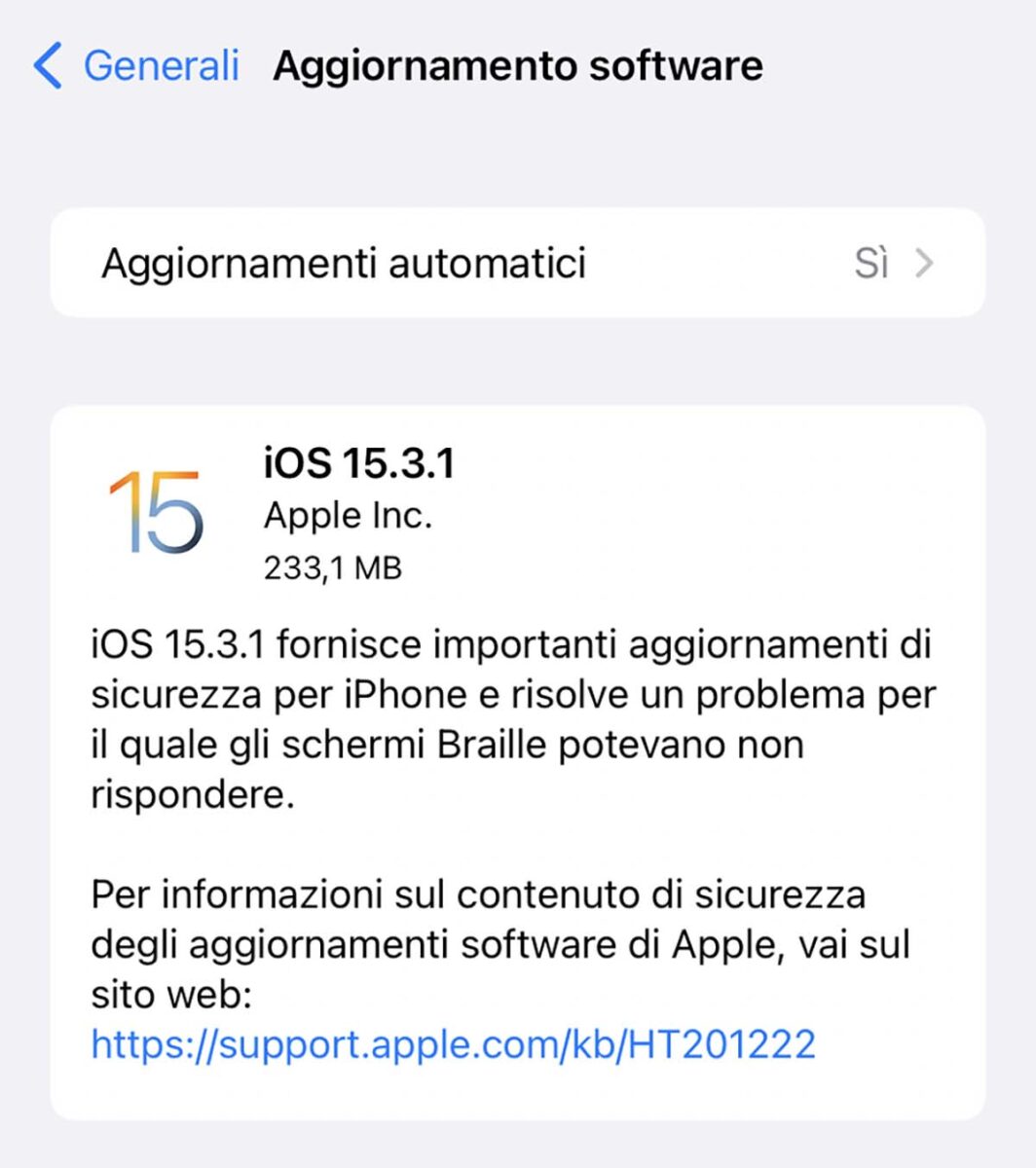 Disponibili iOS 15.3.1 e iPadOS 15.3.1 con fix reltivi alla sicurezza