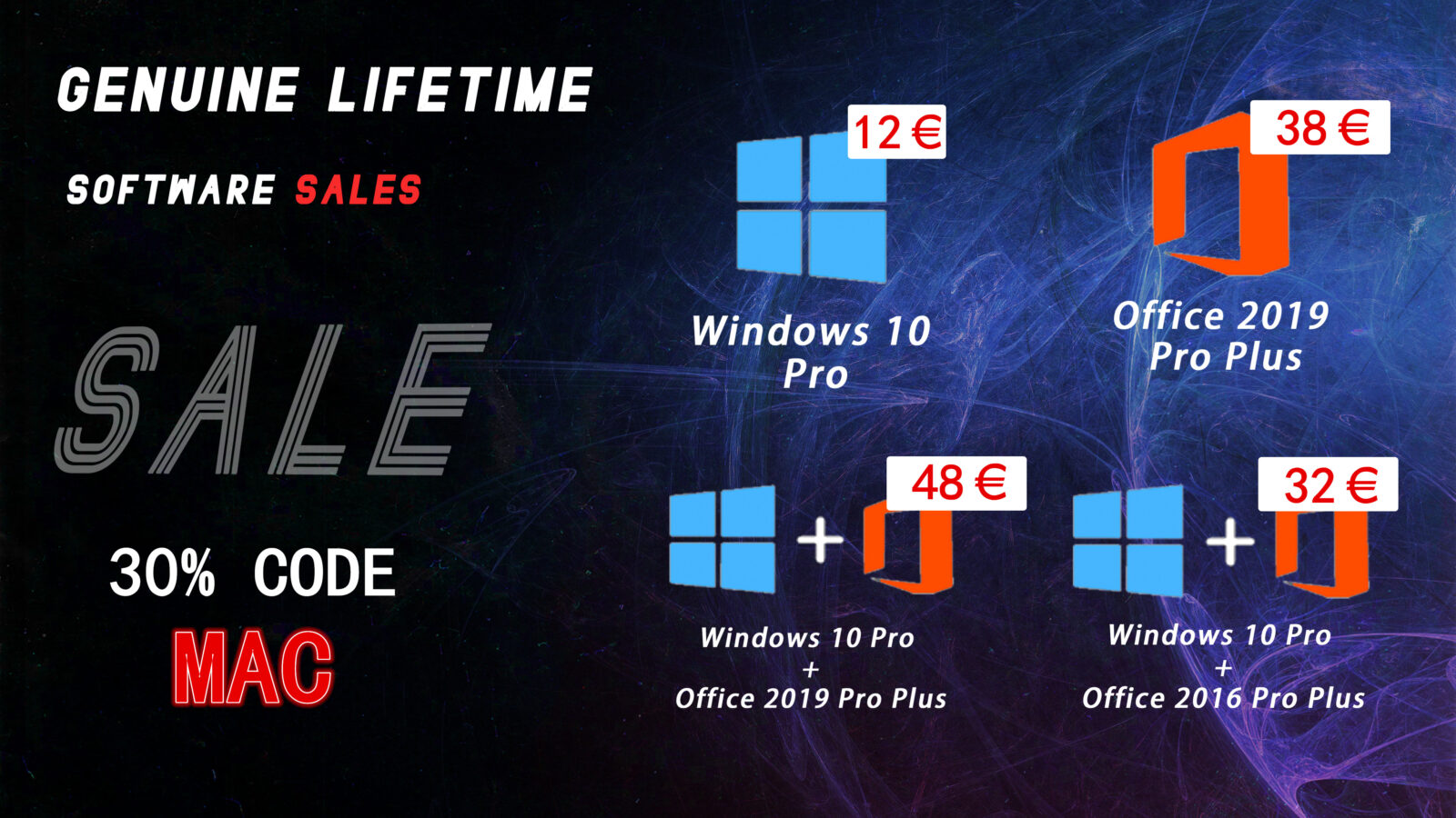 Windows 10 a vita a 12€ e Office a 22€, super sconti fino al 91%!