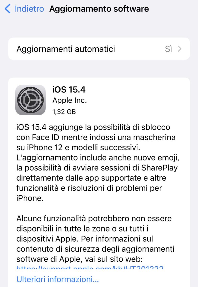 Apple ha rilasciato iOS 15.4 e iPadOS 15.4