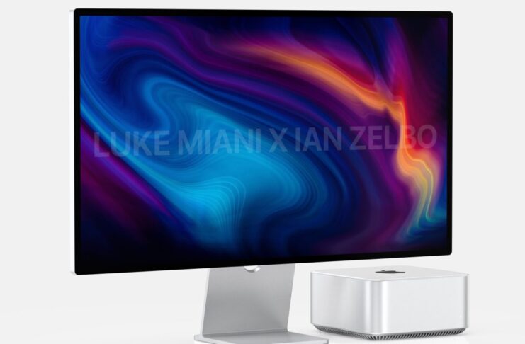 Mac Studio e monitor Apple mostrati nei primi render