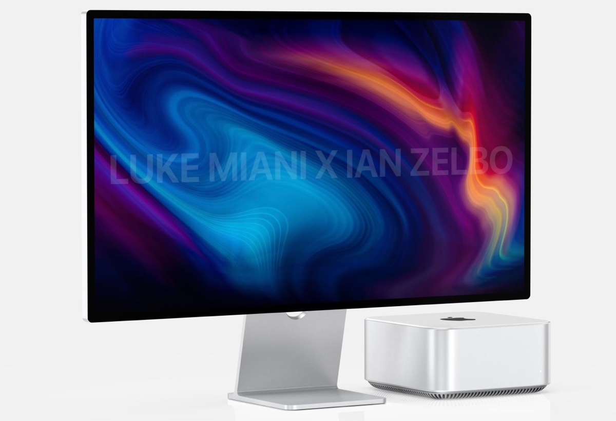 Mac Studio e monitor Apple mostrati nei primi render