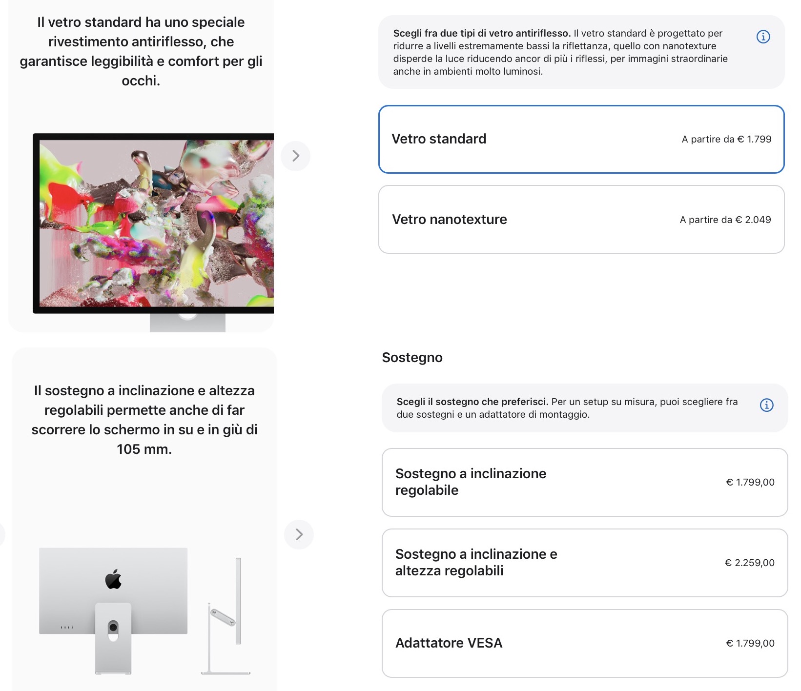 Per Apple la regolazione in altezza dei monitor è un optional di lusso Per Apple la regolazione in altezza dei monitor è un optional di lusso