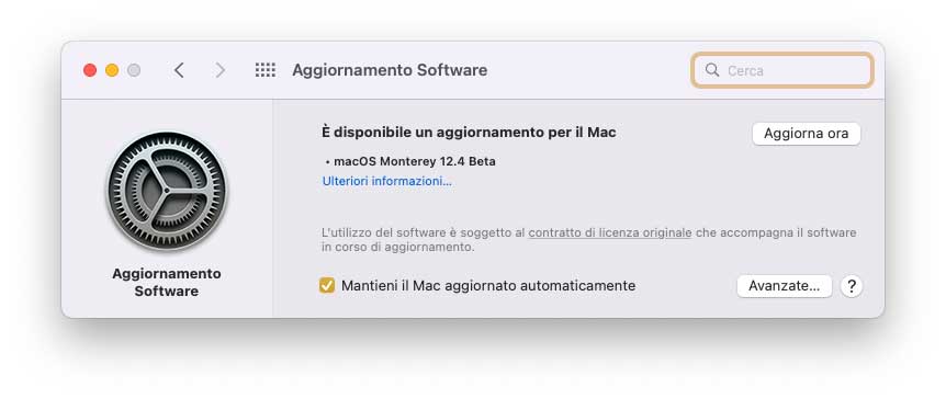 Prima beta di macOS Monterey 12.4 agli sviluppatori