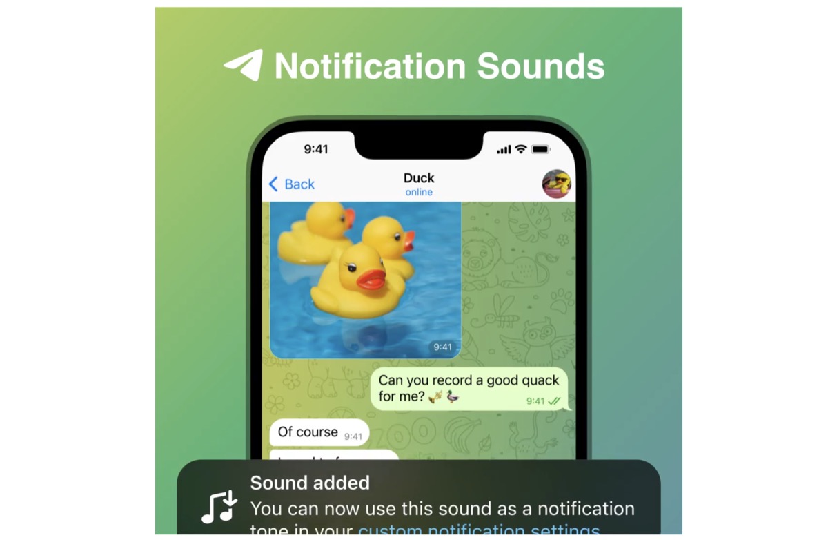 Telegram, l’aggiornamento di Pasqua porta nuovi suoni e not per gli acquisti