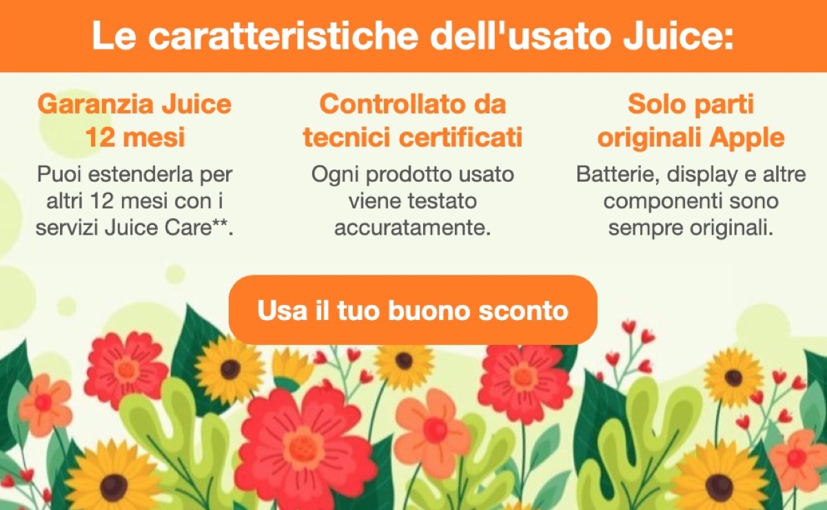 Juice, buono sconto di 50€ su iPhone usati e Mac usati