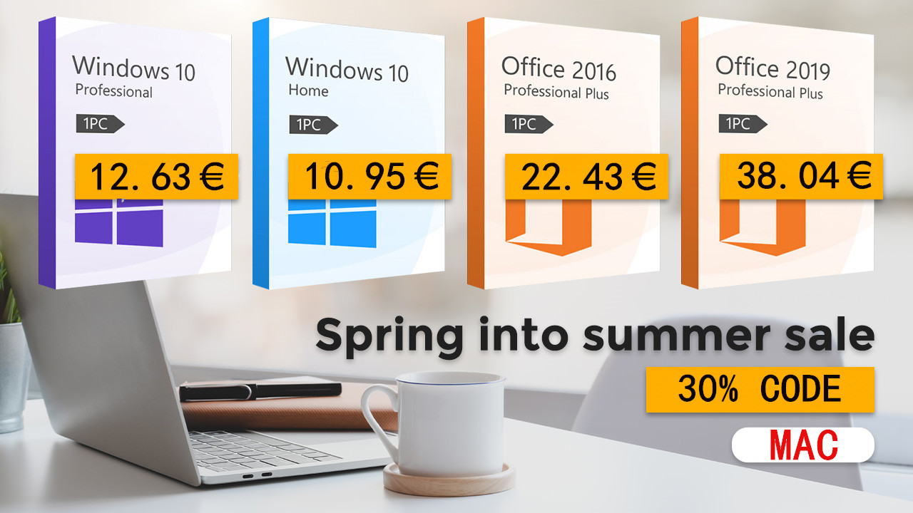 Rinnova il tuo PC con Windows 10 a soli 12 € e Office a 22 € con sconti al 91%！