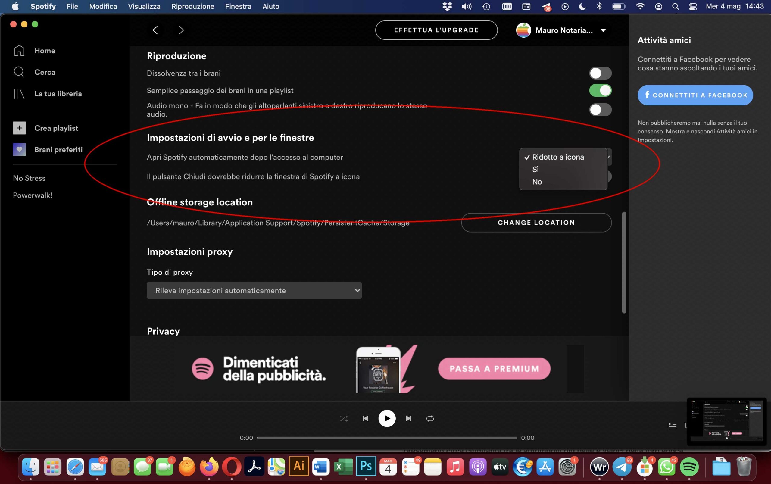 Come impedire il lancio automatico di Spotify all’avvio del Mac