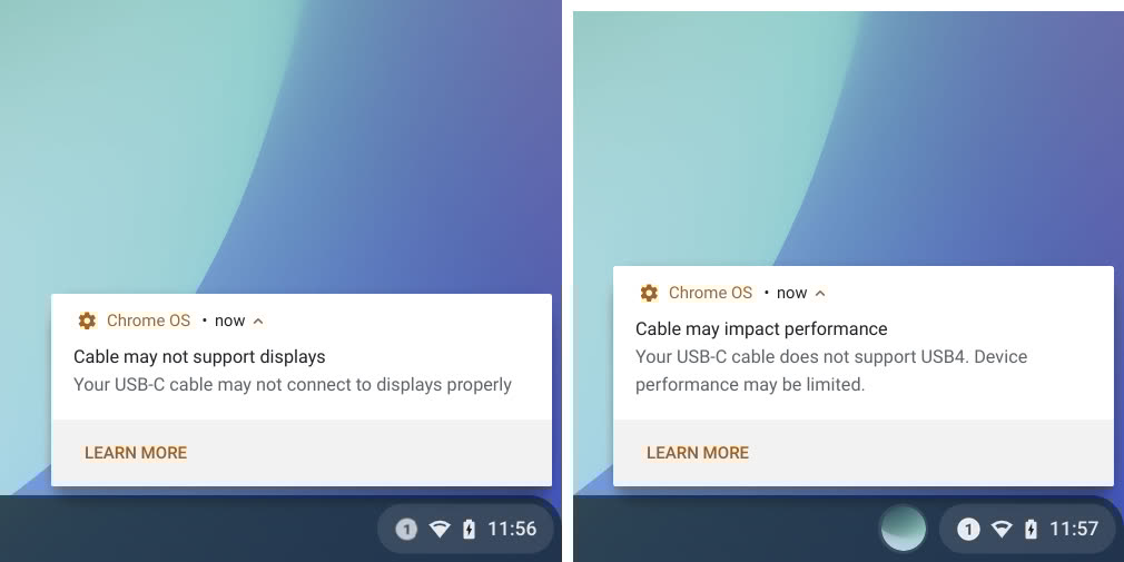 In Chrome OS in arrivo notifiche per indicare potenziali problemi con i cavi USB-C In Chrome OS in arrivo notifiche per indicare potenziali problemi con i cavi USB-C