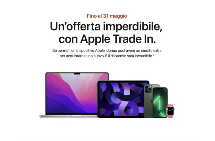 Apple trade in regala credito extra fino al 31 maggio