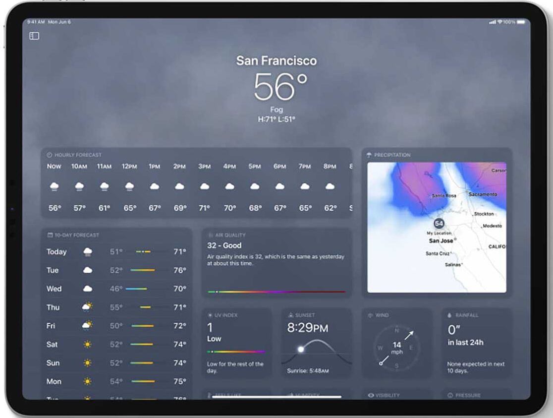 L&#8217;app Meteo su macOS Ventura e iPadOS 16