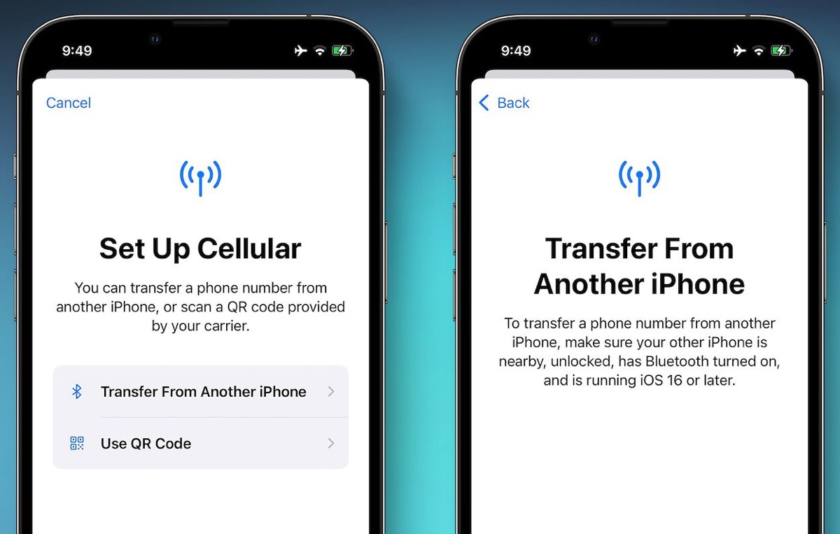 iOS 16 trasferisce eSim tra iPhone via Bluetooth