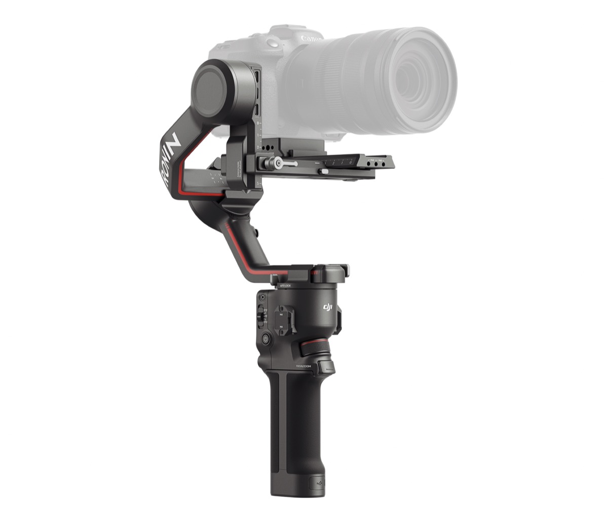 Gimbal RS3 DJI per mirrorless: sblocco automatico e facile da bilanciare