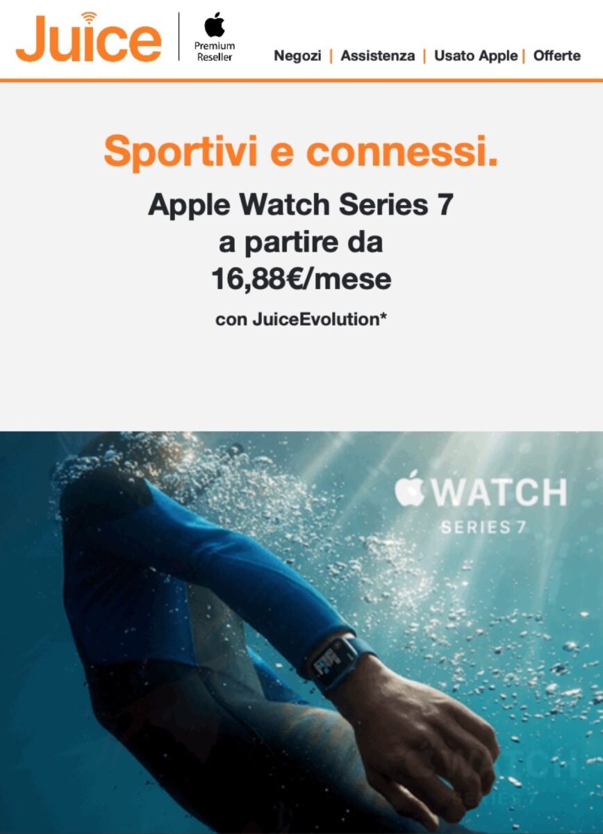 Da Juice Apple Watch 7 a partire da 16,88 € al mese