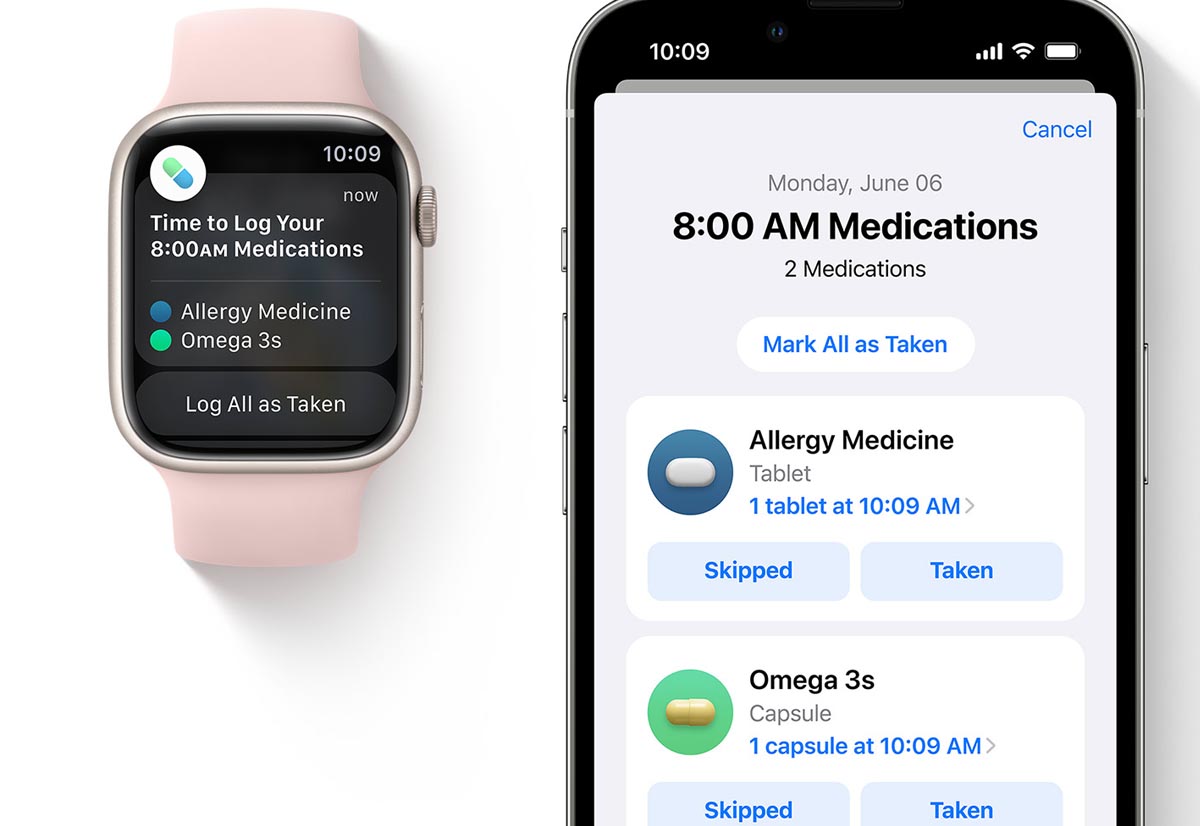 iOS 16 e watchOS 9 permettono di monitorare l’assunzione di medicinali