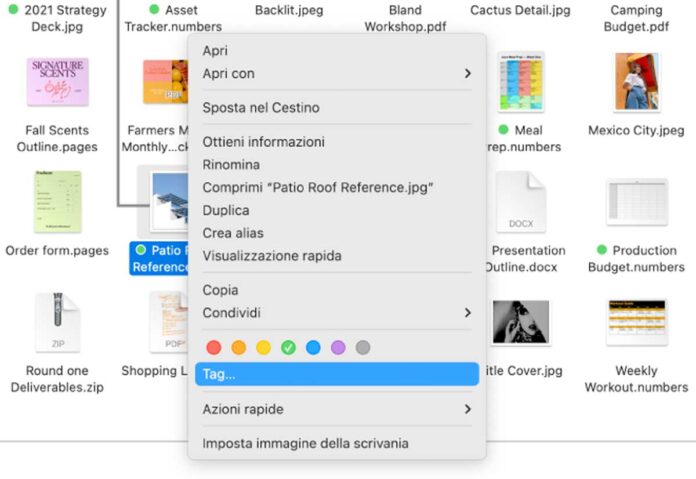 A cosa servono e come si usano i tag nel Finder di macOS