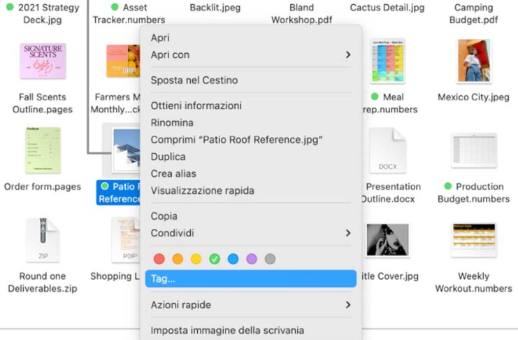A cosa servono e come si usano i tag nel Finder di macOS