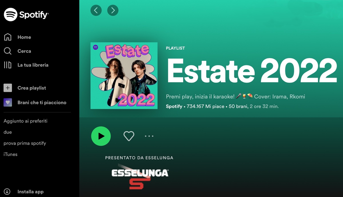 Spotify rinfresca con canzoni e playlist Estate 2022