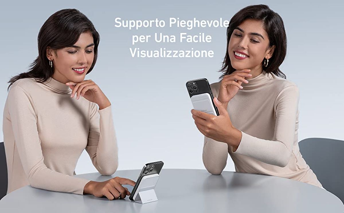 Anker PowerCore Magnetic, la batteria magnetica con supporto incluso per iPhone a 41 euro per il Prime Day