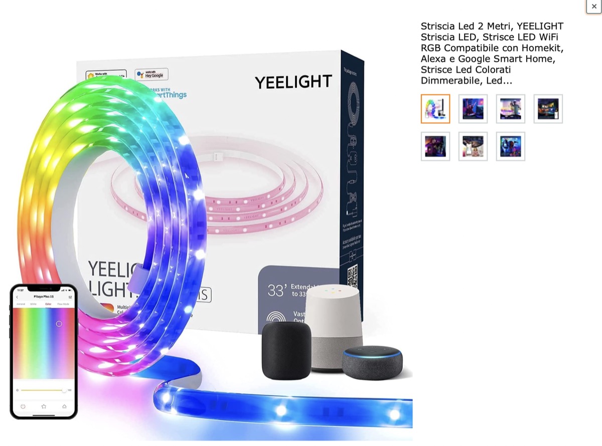 Striscia led RGB YEELIGHT 2 metri, solo 19 euro su Amazon Striscia led RGB YEELIGHT 2 metri, solo 19 euro su Amazon