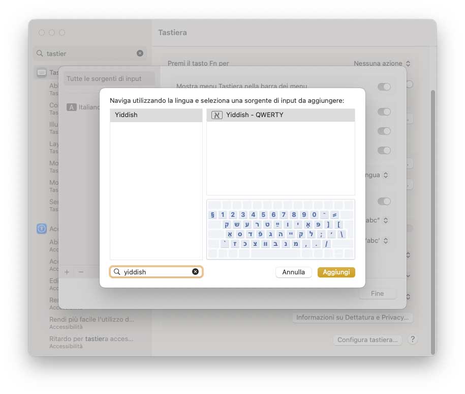 macOS Ventura gestisce nativamente nuovi layout di tastiera