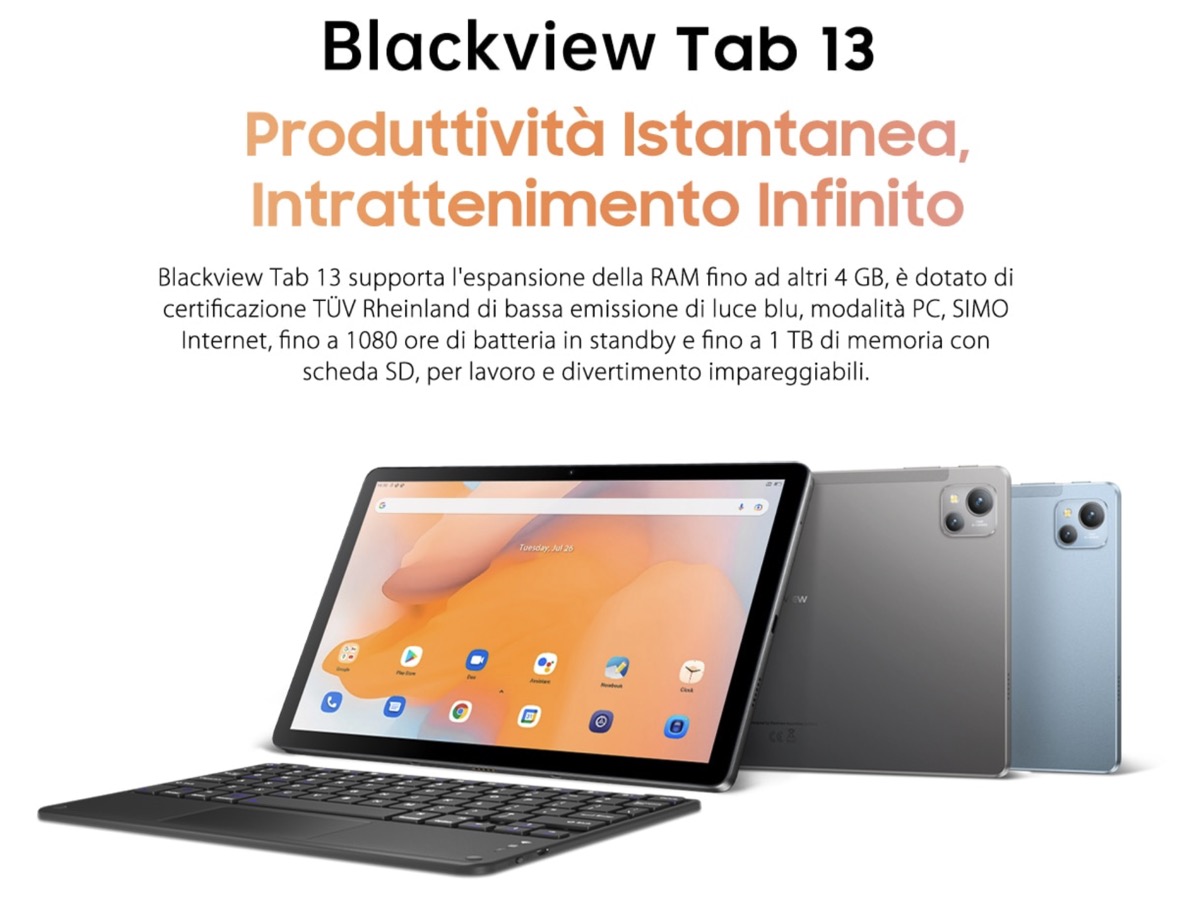 Blackview Tab 13 in vendita da oggi, solo 135 dollari in offerta lancio