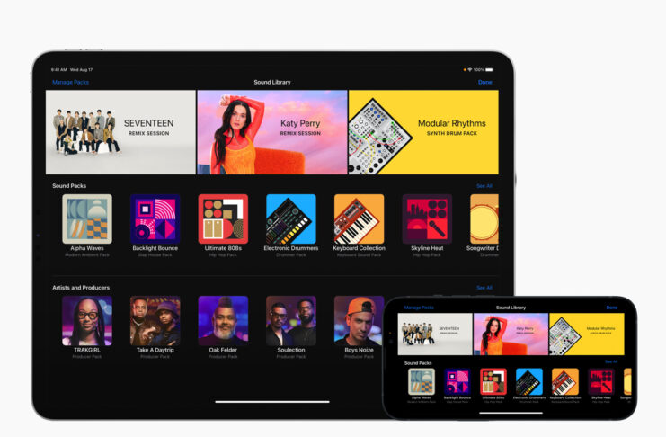 Apple GarageBand regala i remix di Kate Perry e Seventeen