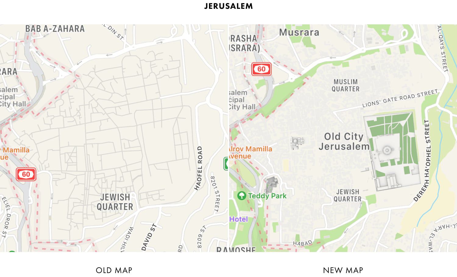 L’app Mappe di Apple aggiornata per Israele, Palestina e Arabia Saudita