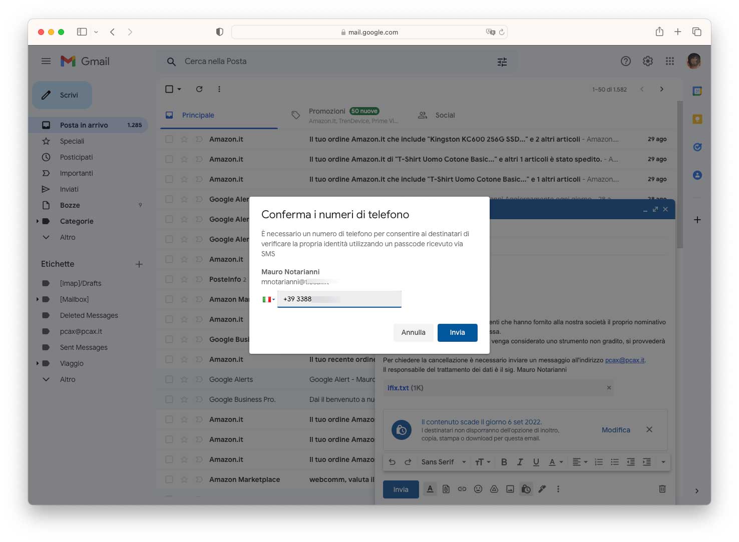 Come inviare e aprire email riservate con Gmail
