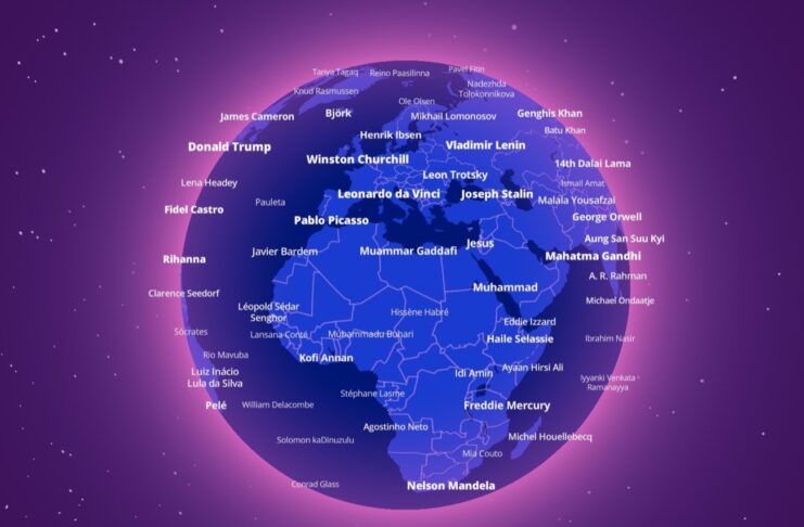 Mappa interattiva mostra la persona più famosa della tua città