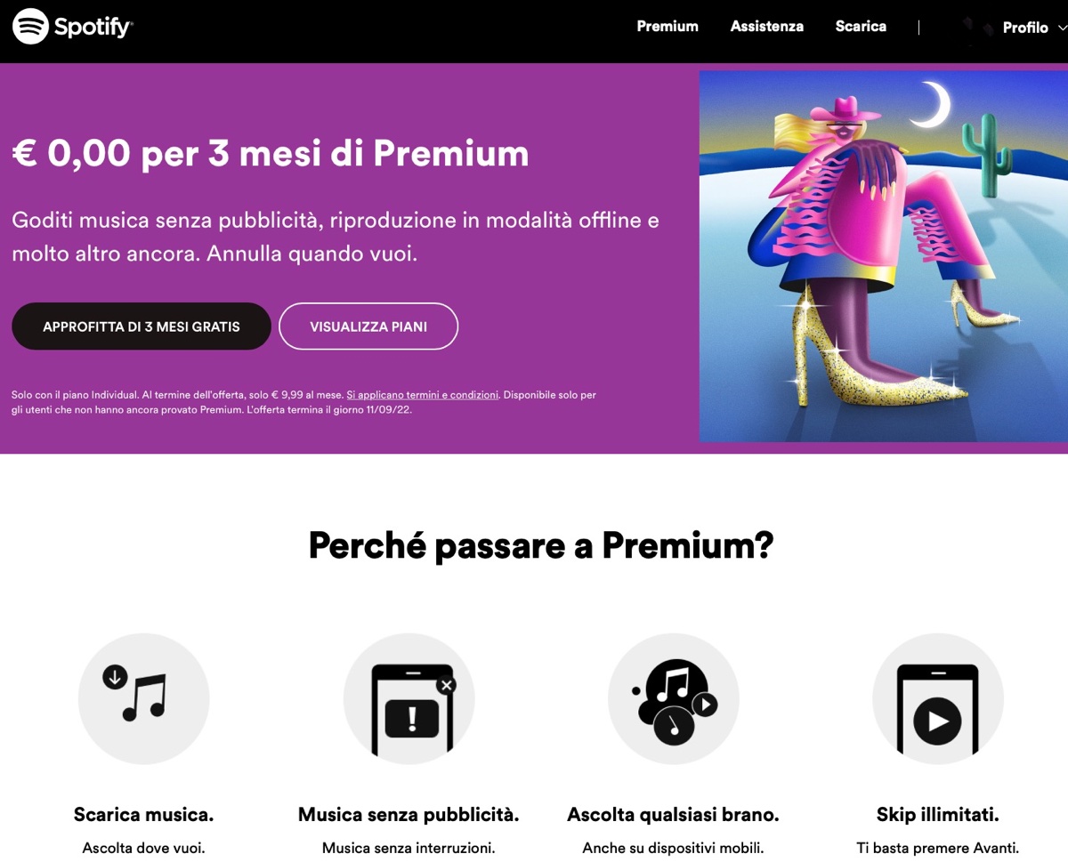 Spotify regala tre mesi gratis di abbonamento Premium