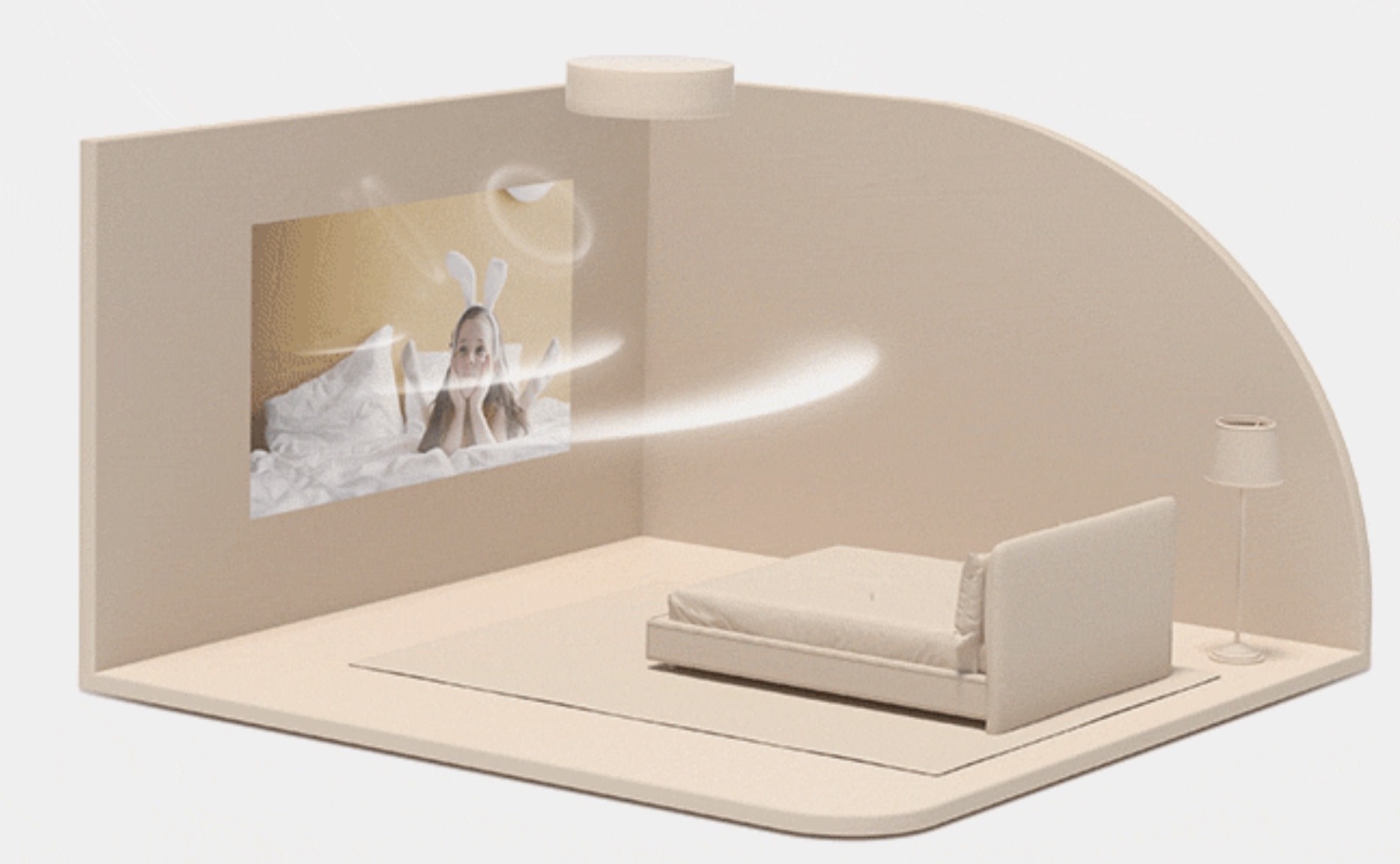 XGIMI Magic Lamp e il video proiettore scompare nella lampada a soffitto XGIMI Magic Lamp e il video proiettore scompare nella lampada a soffitto