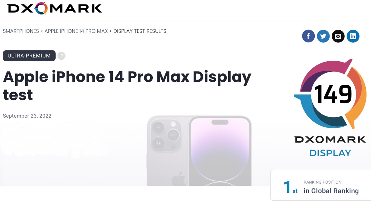 iPhone 14 Pro Max ha lo schermo numero uno al mondo