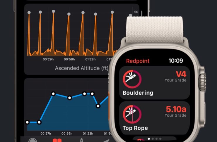 Redpoint, l’app per l’arrampicata supporta Apple Watch Ultra