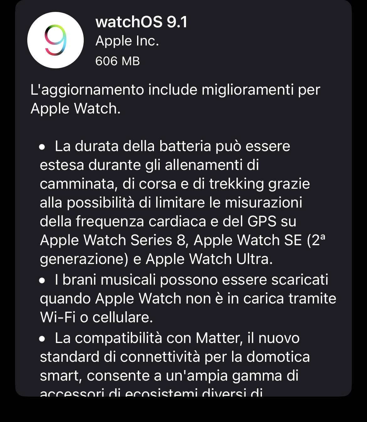 Disponibile watchOS 9.1 per Apple Watch