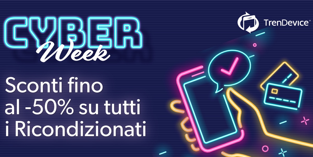 Sconti Cyber Week, continuano le offerte TrenDevice: iPhone, iPad e Mac ai prezzi più bassi dell’anno