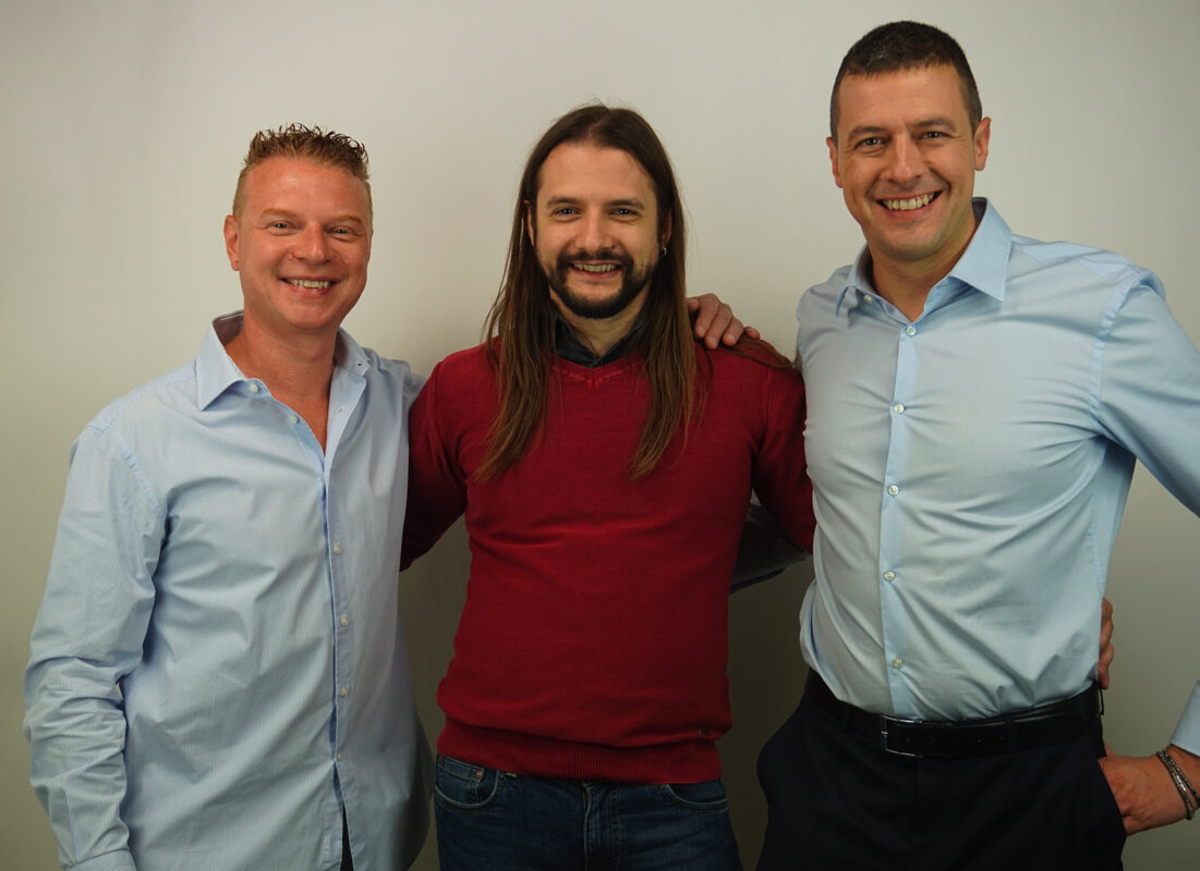 Da sinistra Francesco Tomasi, Matteo Zambon e Roberto Guiotto, co-fondatori di Tag Manager Italia