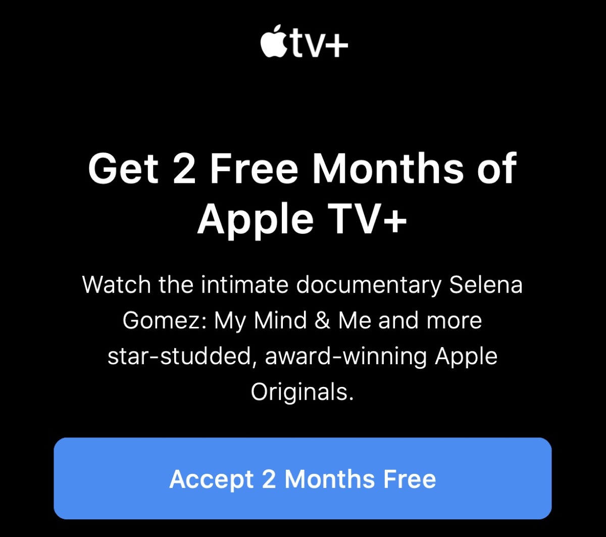 Apple e Selena Gomez regalano due mesi di Apple TV Plus gratis