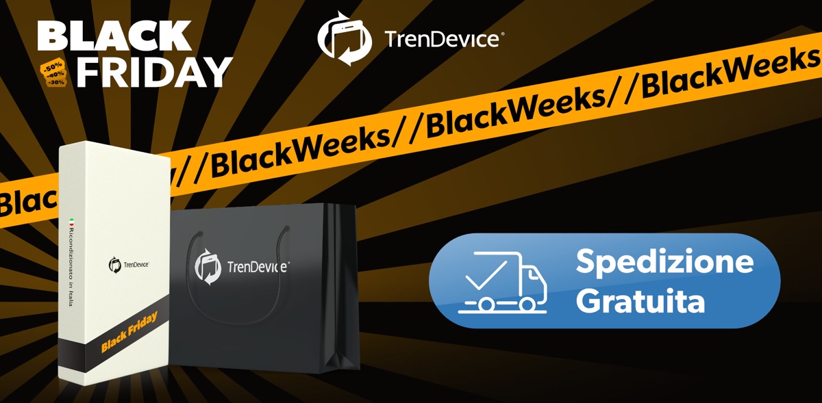 Black Friday TrenDevice! Prezzi al minimo con Spedizione gratis e Reso esteso a 30 giorni. iPhone 14 da 799,90€ Black Friday TrenDevice! Prezzi al minimo con Spedizione gratis e Reso esteso a 30 giorni. iPhone 14 da 799,90€
