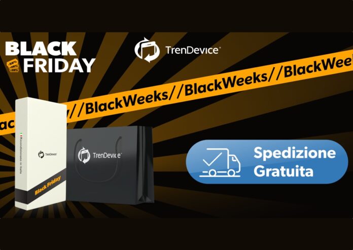 Black Friday TrenDevice! Prezzi più bassi dell’anno, Spedizione Gratuita e Reso gratis esteso a 30 giorni