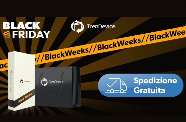 Black Friday TrenDevice! Prezzi più bassi dell’anno, Spedizione Gratuita e Reso gratis esteso a 30 giorni
