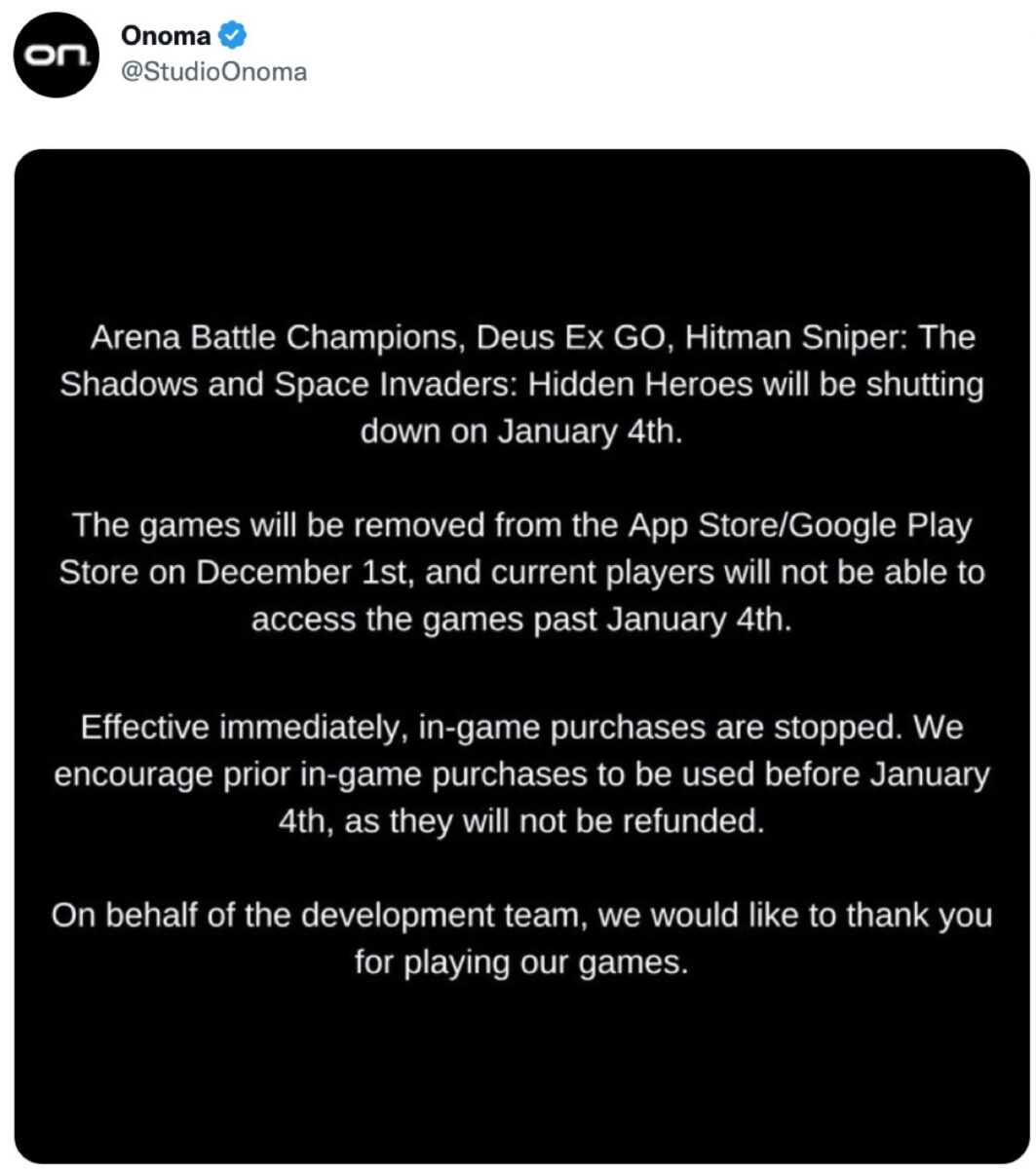 Embracer Deus Ex Go and other Square Enix Mobile games close