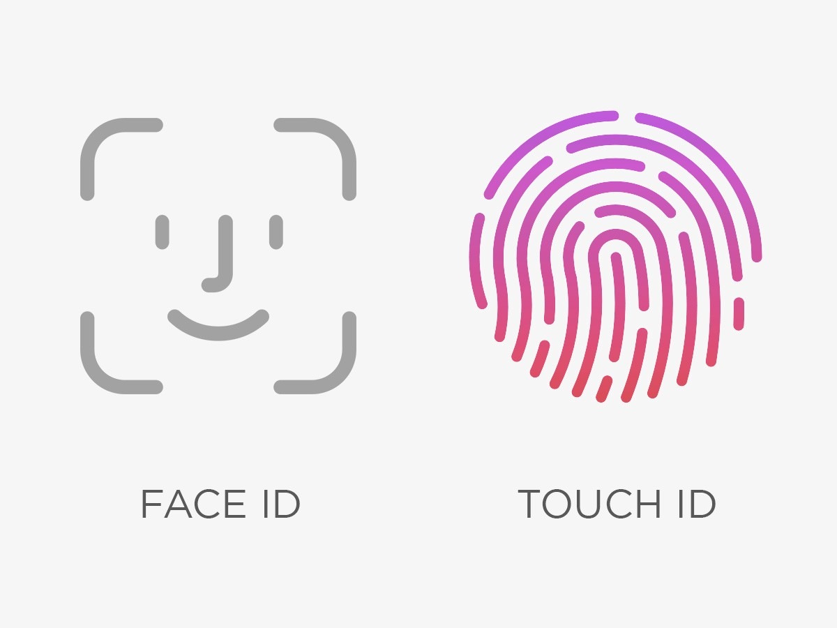 Logo Face Id e logo Touch ID