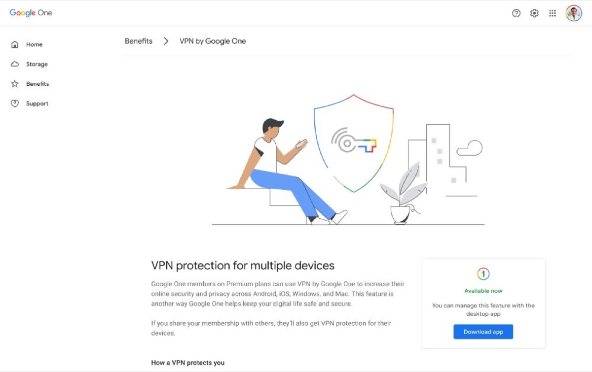 Google One VPN arriva su Mac e Windows tramite app
