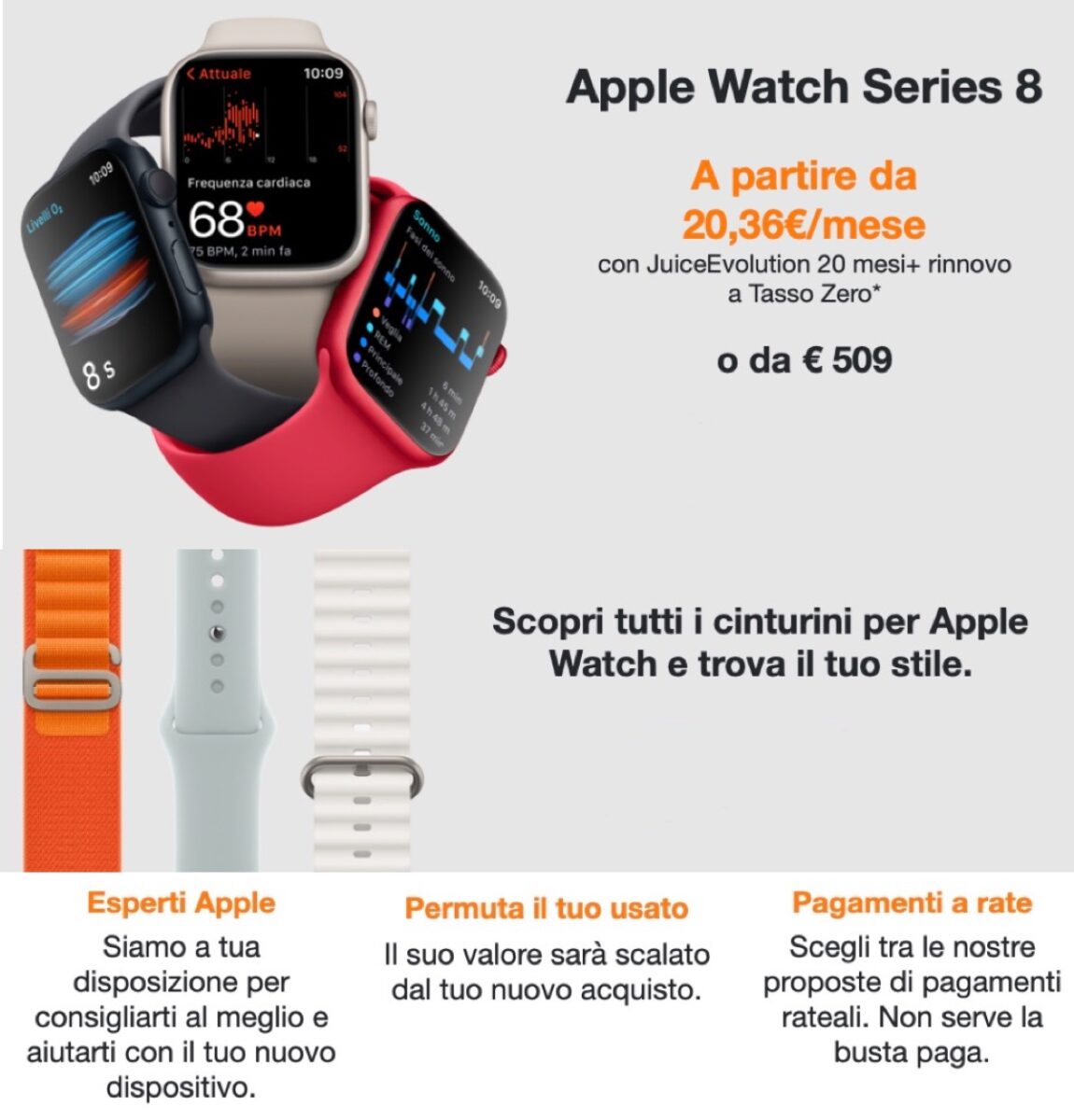 Da Juice Apple Watch 8 costa 20,36 € al mese con JuiceEvolution