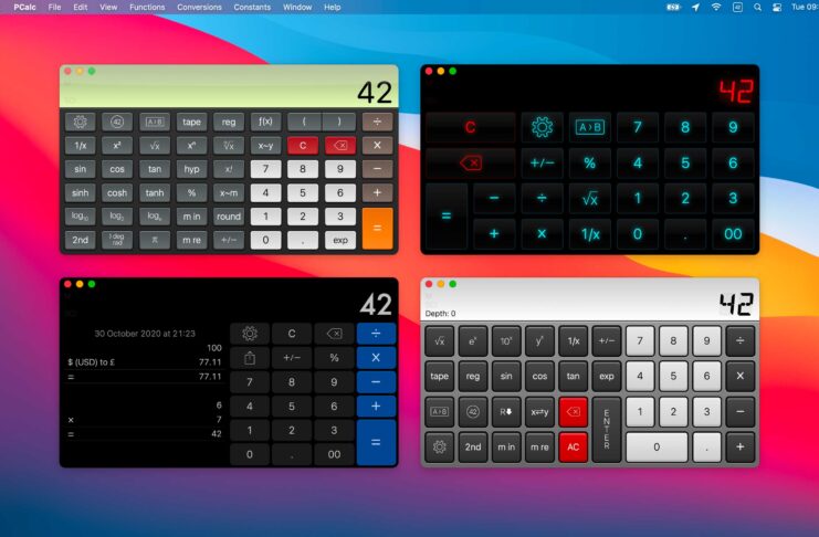 30 di PCalc, la calcolatrice alternativa per Mac