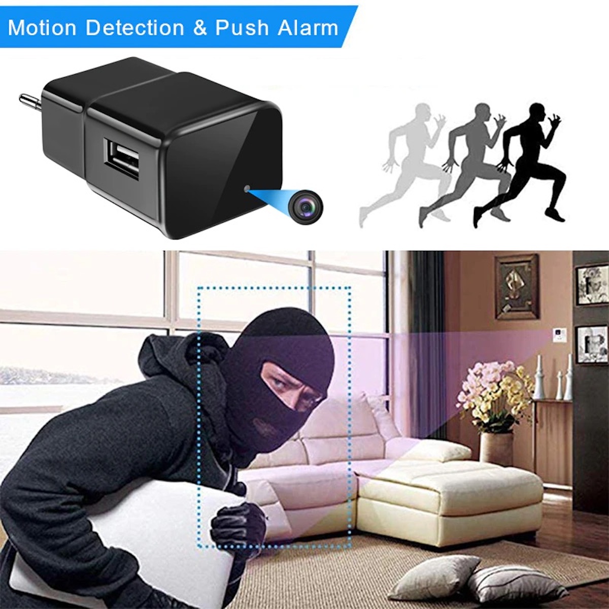 Alimentatore USB con telecamera nascosta, in offerta su Aliexpress