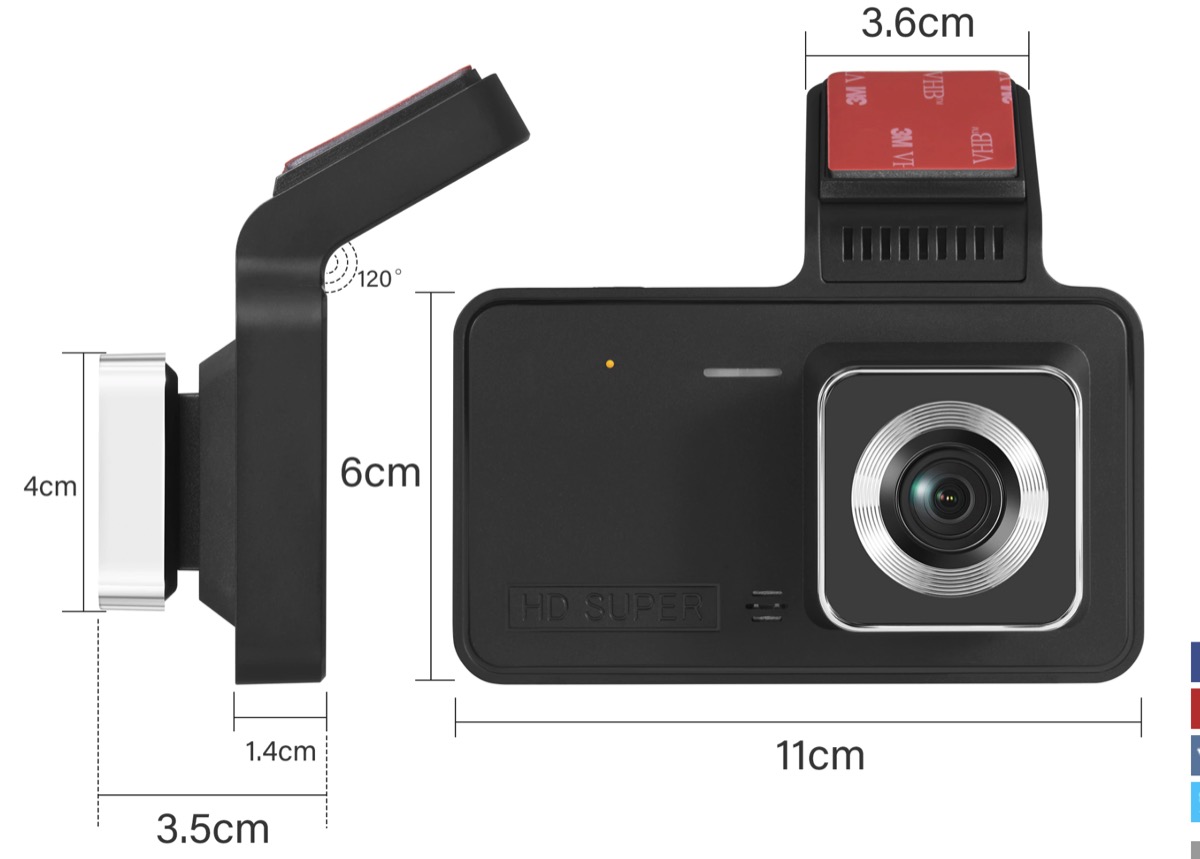 Dash Cam anteriore e posteriore, visuale completa a meno di 20 euro