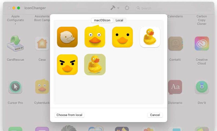 Con IconChanger facilissimo scegliere nuove icone per le app Mac