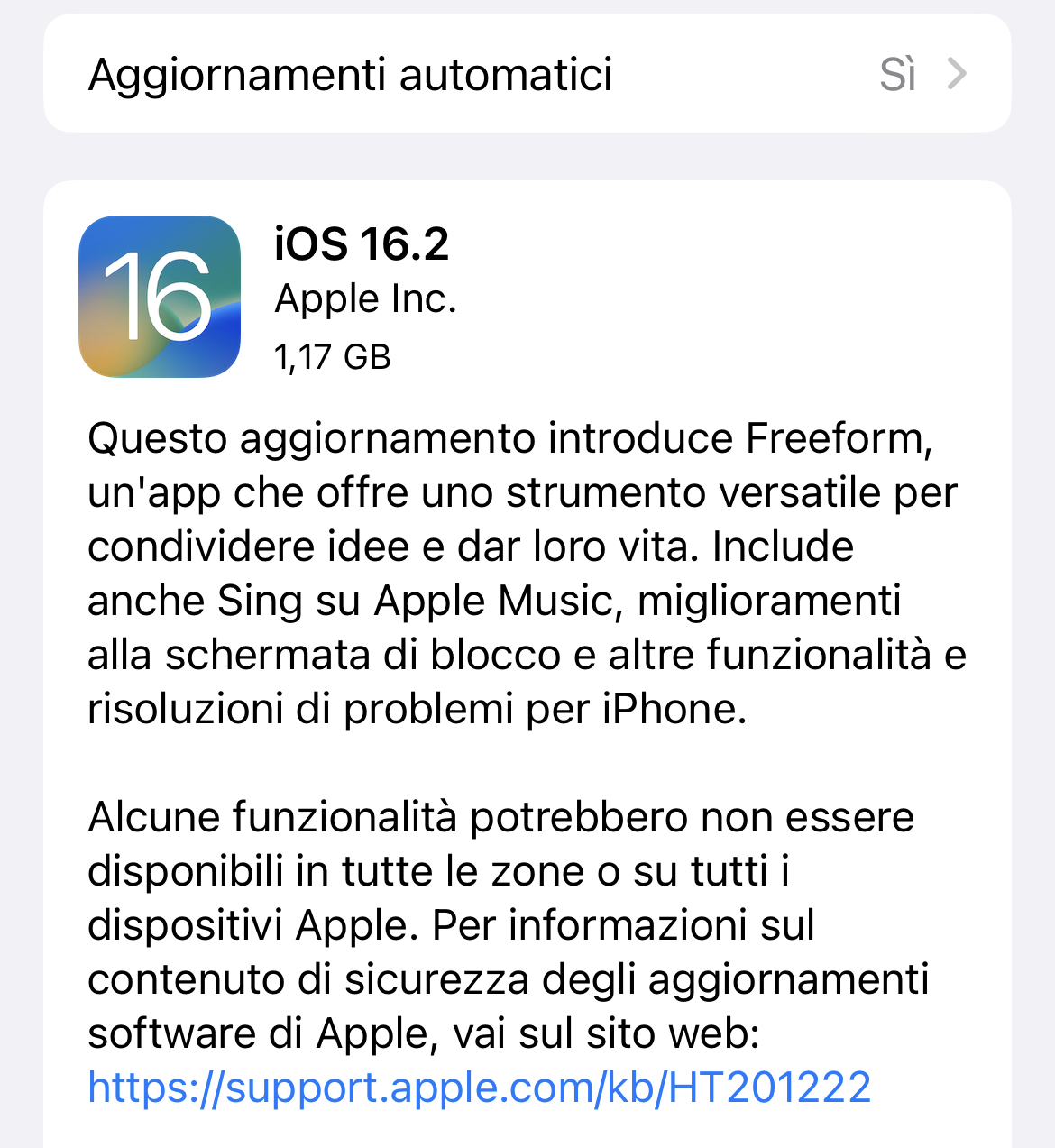 Disponibile update a iOS 16.2 e iPadOS 16.2 con Freeform e altre novità