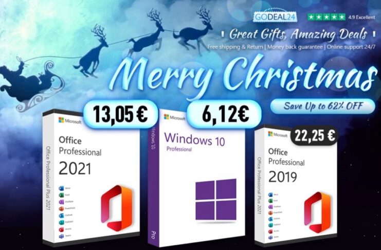 Offerte di Natale Godeal24: Office da 13 € e Windows da 6 €
